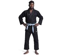 Ippon Gear BJJ GI Combinaison de Jiu Jitsu brésilien pour débutants, Ceinture Blanche Incluse [Taille A0 I Matériau Pearl-Weave I 350gr/m² densité du Tissu I Matériau indéchirable] Noir