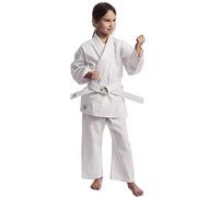 IPPONGEAR Club 2 Karate Gi Set Combinaison de karaté pour débutants Combinaison pour Enfants avec Ceinture Blanche (Ceinture à Lacets, 220gr/m² (8 oz) densité du Tissu) Blanc