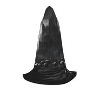 IPPONGET Blouson à capuche imprimé tête de mort noir et blanc pour carnaval - Décorations de fête sur le thème des vampires - Jeu de rôle gothique - Cosplay