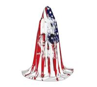 IPPONGET Cape à capuche avec drapeau américain et tête de mort - Décorations de fête sur le thème du carnaval - Vampire - Jeu de rôle gothique - Cosplay