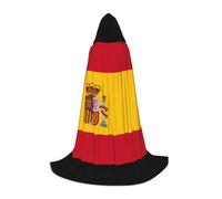 IPPONGET Cape à capuche avec imprimé drapeau espagnol pour carnaval - Décorations de fête - Vampire - Jeu de rôle gothique - Cosplay