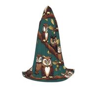 IPPONGET Cape à capuche avec imprimé hiboux magique pour carnaval - Décorations de fête - Vampire - Jeu de rôle gothique - Cosplay