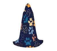 IPPONGET Cape à capuche avec imprimé patte de chien mignon pour carnaval, fête sur le thème des vampires, jeu de rôle, gothique, cosplay