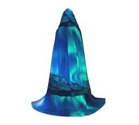 IPPONGET Cape à capuche imprimée aurore boréale sur le thème du carnaval, décoration de fête vampire, jeu de rôle gothique, cosplay