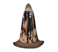 IPPONGET Cape à capuche imprimée chevaux en cours d'exécution - Décorations de fête sur le thème du carnaval - Vampire - Jeu de rôle gothique - Cosplay