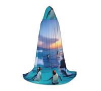 IPPONGET Cape à capuche imprimée pingouin et mer sur le thème du carnaval, décorations de fête de vampire, jeu de rôle gothique, cosplay