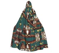 IPPONGET Cape à capuche unisexe avec imprimé hibou magique pour adultes, pour Halloween, cosplay, foires de la Renaissance