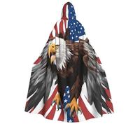 IPPONGET Cape à capuche unisexe avec motif aigle avec drapeau des États-Unis pour adultes pour Halloween, cosplay, foires de la Renaissance