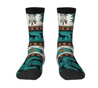 IPPONGET Chaussettes pour adulte avec motif à rayures de cheval - Chaussettes épaisses et chaudes - Unisexe - Pour entraînement et usage quotidien, 2 Noir-1, taille unique