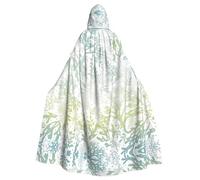 IPPONGET Imprimé algues vertes bleu mer unisexe pleine longueur à capuche effrayant accessoire de costume d'Halloween médiéval sorcière vampire