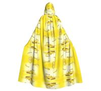 IPPONGET Imprimé chips de pommes de terre unisexe pleine longueur à capuche effrayant accessoire de costume d'Halloween médiéval sorcière vampire