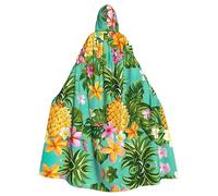IPPONGET Imprimé fruits tropicaux ananas unisexe pleine longueur à capuche effrayant accessoire de costume d'Halloween médiéval sorcière vampire