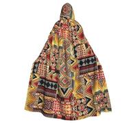 IPPONGET Imprimé patchwork africain unisexe pleine longueur à capuche effrayant accessoire de costume d'Halloween médiéval sorcière vampire