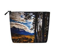 IPPONGET Rocky Mountain Range Trousse de maquillage monocouche avec poches zippées pour femme Mignon et portable, noir, taille unique, Noir/blanc, One Size