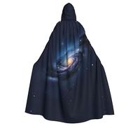 IPPONGET Univers Voie lactée imprimé galaxie unisexe pleine longueur à capuche effrayant accessoire de costume d'Halloween médiéval sorcière vampire