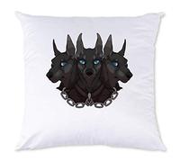Iprints Cerberus Hell Dog Three Headed Graphic White Pillow