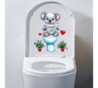 Iprokiu Autocollant amusant motif gorille grenouille pour siège de toilette - Koala - Autocollant de dessin animé pour décoration de salle de bain (koala)
