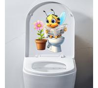 Iprokiu Autocollant animal assis sur le WC Décalcomanie drôle Gorille Grenouille Housse d'abattant WC Décor de salle de bain imperméable Koala Autocollant pour les toilettes Autocollant de dessin