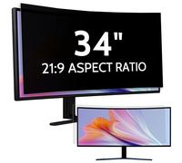 IPROKKO Film de Protection D'écran pour Ordinateur 34 Poucespour Écran 21:9, Amovible, Anti-Lumière Bleue, Anti-Éblouissement, Filtre de Confidentialité pour Hp Dell Acer Lenovo Asus 34"