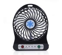 iProtect Mini ventilateur USB en métal à pile - Ventilateur de bureau avec hélice en noir