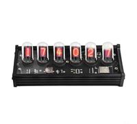 IPS Nixie Horloge à tube avec affichage d'image à faire soi-même, horloge de bureau à quartz à 6 chiffres pour décoration d'intérieur - Alimentée par USB-C, corps en alliage d'aluminium, horloge