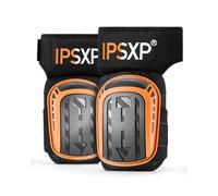 IPSXP Genouillères Professionnelles pour le travail, genouillère carreleur,le Jardinage et la Construction, avec double coussin en gel épais et sangles antidérapantes réglables (Orange)