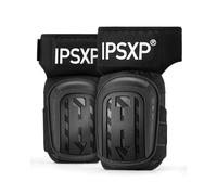 IPSXP Genouillères Professionnelles pour le travail, genouillère carreleur,le Jardinage et la Construction, avec double coussin en gel épais et sangles antidérapantes réglables (Noir)