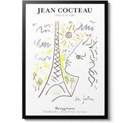 IPUDIS Jean Cocteau Posters Profil à la Tour Eiffel Toile Peinture Surréalisme Wall Art Jean Cocteau Estampes pour Décoration D’intérieur Photos 50X70cm sans Cadre