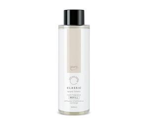 ipuro - Classic Bouteille de recharge BLANC 240ml - Géranium, Menthe & Bois de Santal - Parfum Pluie d'Été - Bouteille de recharge pour Diffuseur avec Bâtonnets - Désodorisant Refill