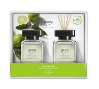 ipuro - Essentials Parfum d'ambiance Lime Light 2 x 50 ml | Désodorisant d'ambiance avec citronnelle, bergamote, orange, géranium, muguet et fleurs de vanille | Diffuseur avec bâtonnets | Désodorisant