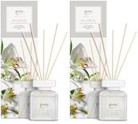 ipuro - Essentials Parfum d'intérieur White Lily 200ml - Notes de pêche, muguet, Jasmin, musc Blanc, Bois de cèdre - Diffuseur à bâtonnets - Parfum Floral Doux et apaisant pour Maison (Lot de 2)