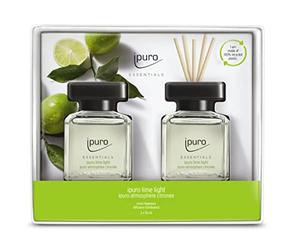 ipuro - Parfum d'ambiance ipuro citron vert clair - Désodorisant discret avec notes pétillantes et florales - Désodorisant élégant dans l'appartement pour une expérience parfumée puriste, 2 x 50 ml