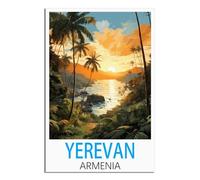 iPuzou Affiches de voyage vintage d'Erevan Arménie - 40 x 60 cm - Décoration murale - Impressions sur toile pour salon