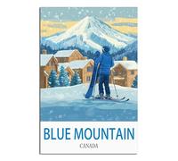 iPuzou Blue Mountain Canada Poster de voyage vintage sur toile pour décoration murale salon 20 x 30 cm