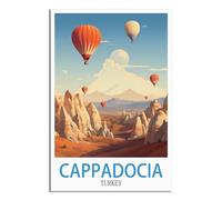 iPuzou Poster de voyage vintage Cappadoce Turquie sur toile pour décoration murale, affiches et peintures pour salon, 30 x 45 cm