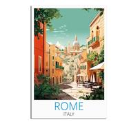 iPuzou Poster de voyage vintage de Rome Italie 20 x 30 cm - Décoration murale - Impressions sur toile