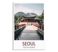iPuzou Poster de voyage vintage de Séoul Corée du Sud - 40 x 60 cm - Décoration murale - Impressions sur toile pour salon