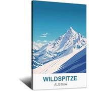 iPuzou Wildspitze Poster de voyage vintage Autriche sur toile pour décoration murale salon 20 x 30 cm