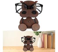 IPVSML Support de lunettes en bois en forme d'hippopotame créatif et mignon fait à la main pour accessoires de bureau, décoration de bureau à domicile, cadeau d'anniversaire et de Noël (hippopotame)