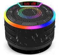 Ipx7 Waterproof Shower Speaker, Portable Bluetooth Speaker With Led Display, Suction Cup, Cord, Rgb Lights, Party Speakers For Home, Travel, Outdoor