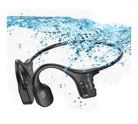 IPX8 Casque Bluetooth étanche à conduction osseuse avec lecteur MP3 Écouteurs sans fil avec micro intégré 32 Go de mémoire pour course à pied, cyclisme, gym