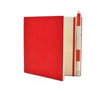 IQ LEGO Carnet stationnaire avec fermeture - Carnet de papeterie avec stylo gel - Rouge