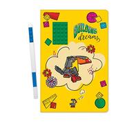 IQ LEGO Stationery Building Dreams Carnet de notes à couverture rigide avec stylo gel 4 x 6 Brique verte et bleu