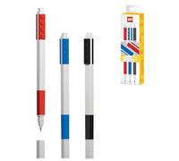 IQ Papeterie LEGO - Pack de 3 stylos gel - rouge, bleu, noir