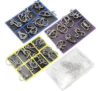 IQ Puzzle, Jeu de patience 24 pièces 3D Brainteaser en métal - Jeux de patience et puzzle anneau cadeaux