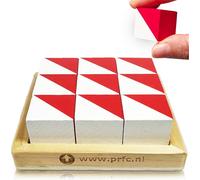 IQ Test Blocks-9 White and Red Wooden Cubes with 60 Designs and Mobile App,Ideal for WISC,WAIS,WPPSI Prep,Educational STEM Montessori Gift Toy for All Ages Challenge