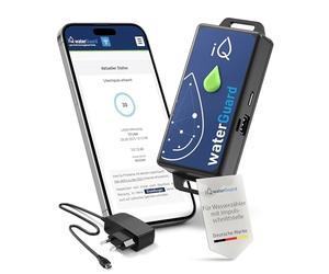iQ water Guard Détecteur d'eau Intelligent avec Fonction Alarme d'eau 92 DB & Wi-FI - Water Guard - Détecteur d'eau pour Smartphone - Compteur de consommation d'eau WiFi, Surveillance de la