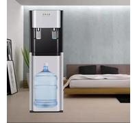 IqdZynx Fontaine à Eau à Chargement par Le Bas avec Distributeur d'eau Chaude et de Glace et Double Robinet, idéale pour Les Cuisines familiales, Les Bureaux et Les espaces partagés Silver
