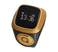 IQibla For Smart For Zikr For Ring : Compteur numérique pour Tasbih avec écran OLED | Rappel de vibration pour 5 prières quotidiennes | Batterie 40 mAh | Matériau ABS pour (20 mm noir)