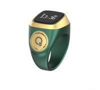 IQibla For Zikr For Ring, Compteur numérique pour Tasbih avec rappel de vibration, pour affichage, application BT connectée, prière pour les alertes pour le culte musulman (18 mm, vert)